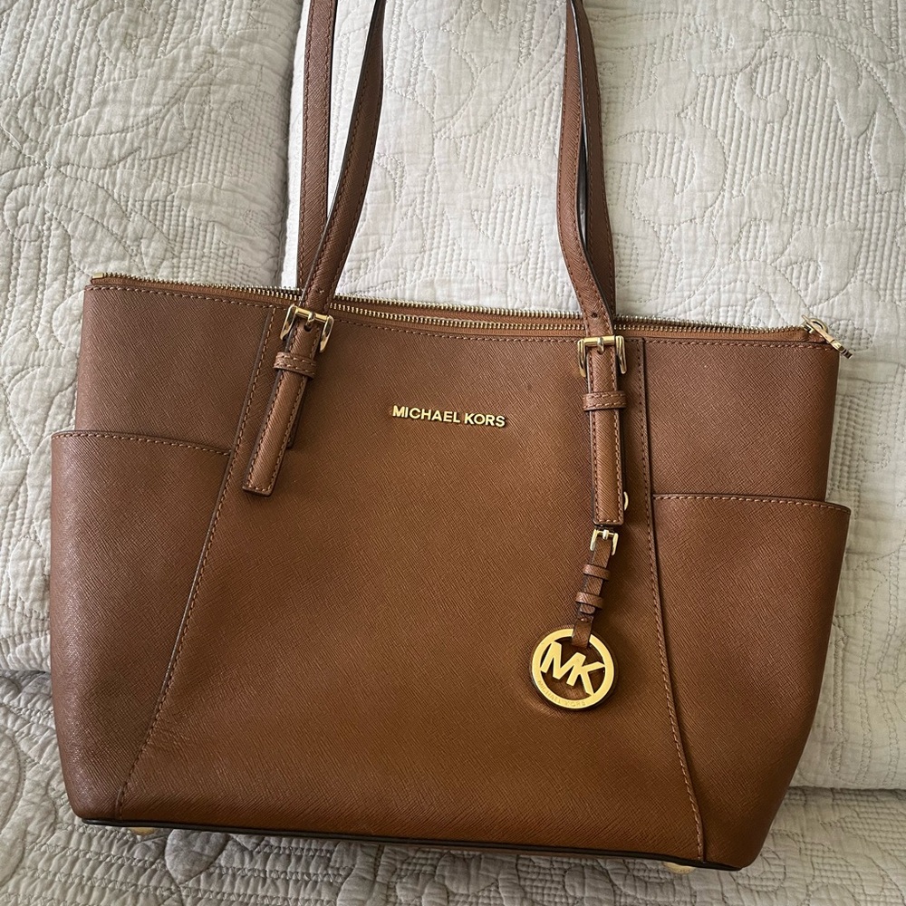 Michael Kors Tan Tote with Gold Accents